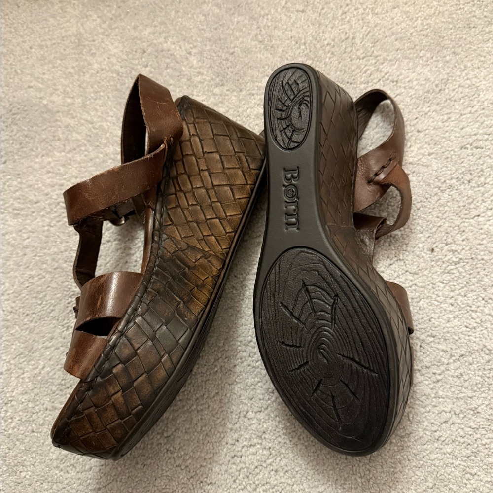 Born Brown Leather Gladiator Sandals - Picture 3 of 5